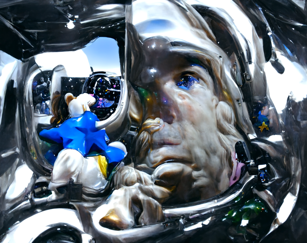 an astronaut viewing the stars from a cockpit by jeff koons [Disco Diffusion v5] 1004281973