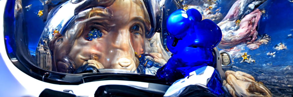 an astronaut viewing the stars from a cockpit by jeff koons [Disco Diffusion v5] 678407565