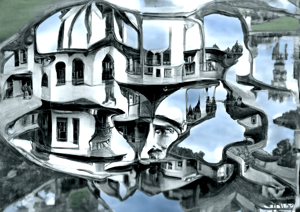 the reflection of your mind palace by escher mc escher [Disco Diffusion v5] 100512241
