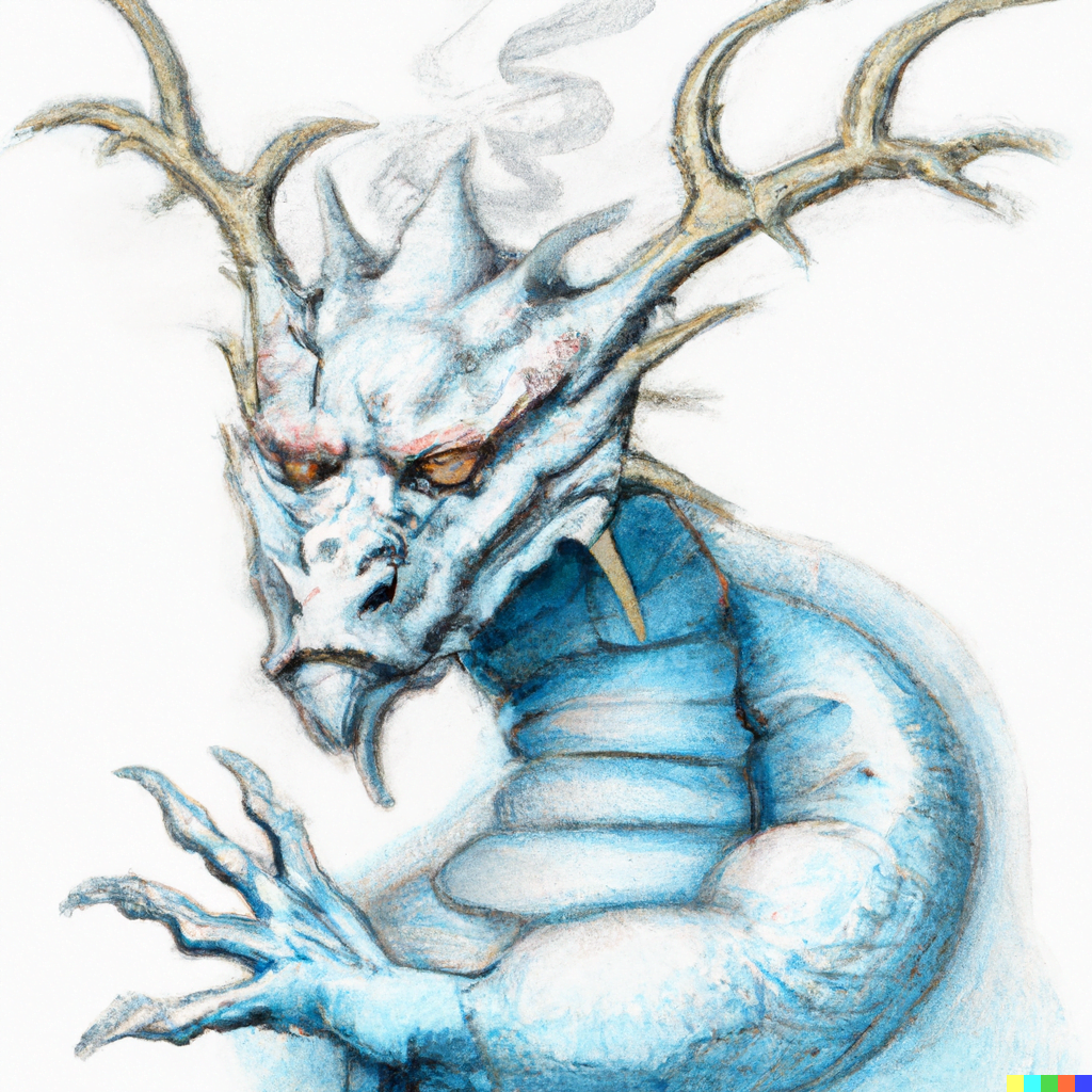 DALL·E 2022-07-14 20.55.13 – an elder brain dragon by Vincent Di Fate