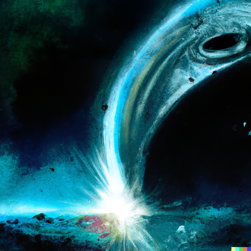 DALL·E 2022-07-16 00.26.57 – a planet exploding as scene from space Zdzisław Beksiński, Digital Art