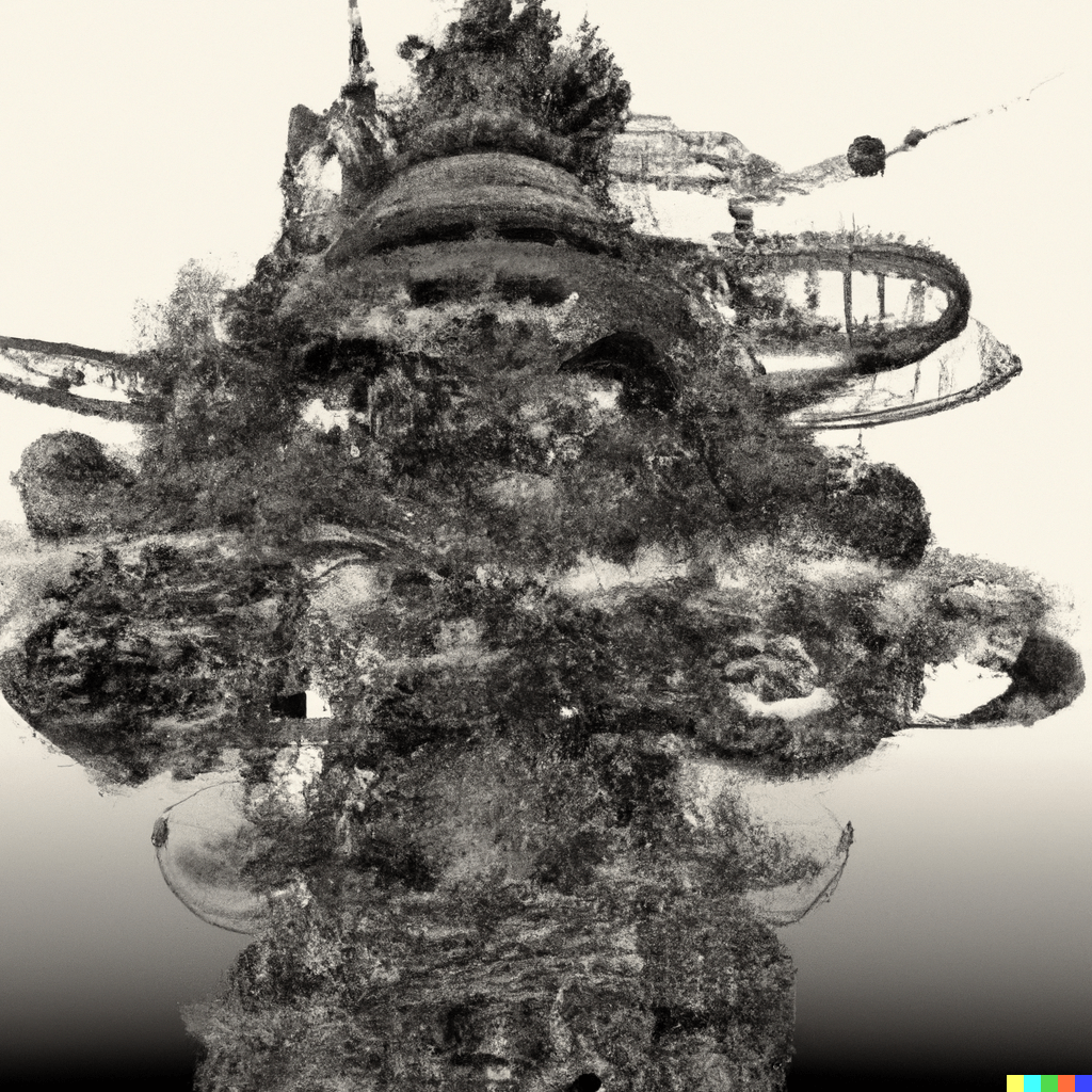 DALL·E 2022-07-16 01.27.28 – in the vast universe there exists a gigantic mechanical magical brain called Boltzmann brain by gustave dore detailed digital illustration CryEngine