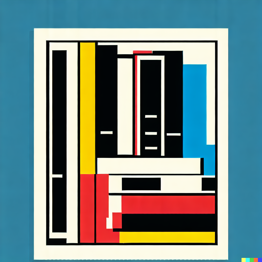 DALL·E 2023-06-26 11.55.41 – Bauhaus poster for libraries book themed